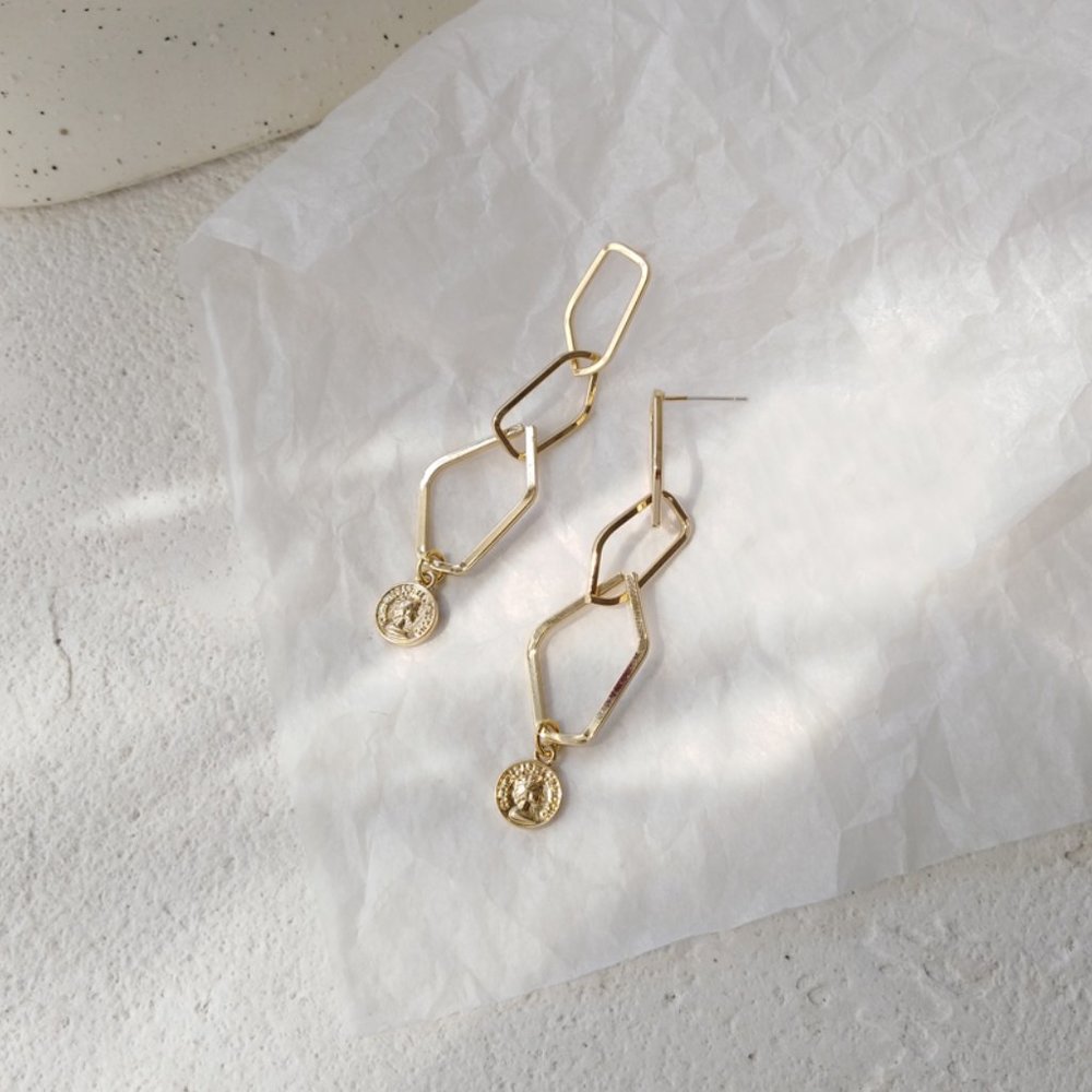 💕Last one Sterling Silver Coin Dangle Earrings - Picture 5 of 9